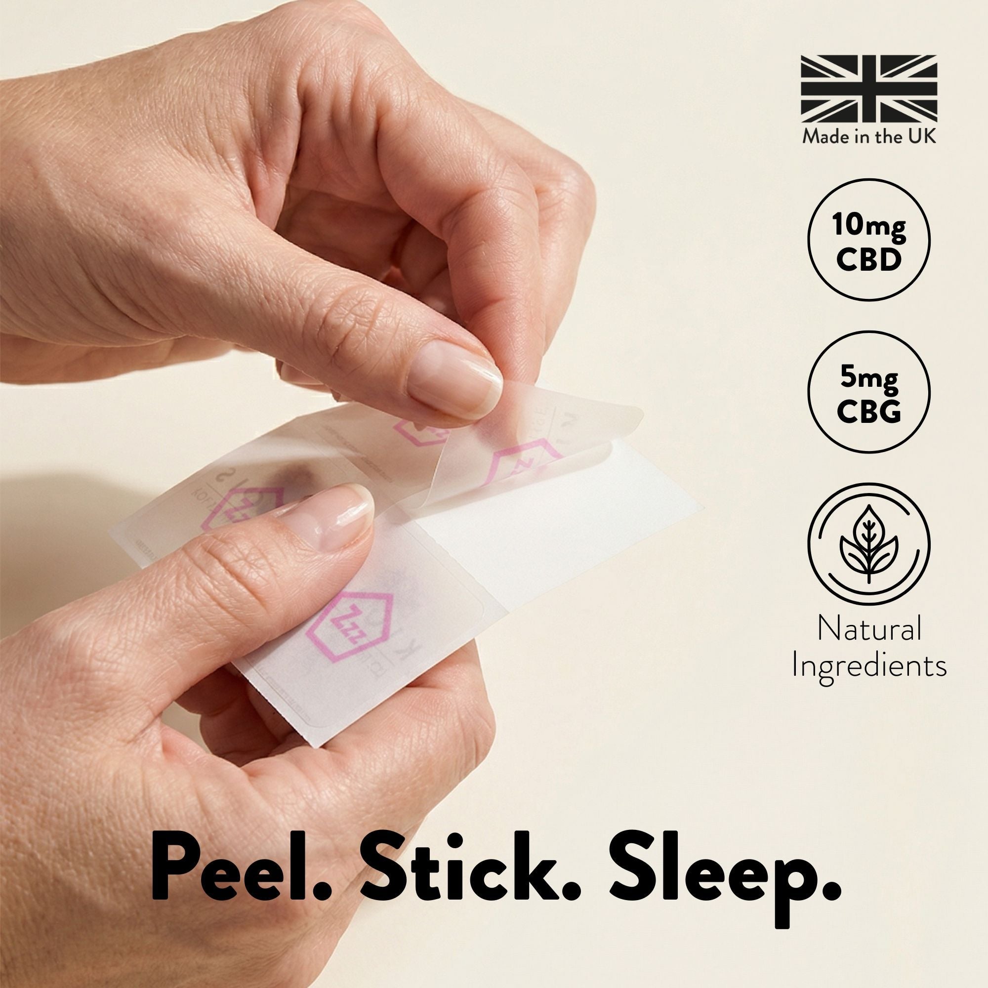 Εφαρμογή KLORIS Sleep Time patch - 10mg CBD 5mg CBG φυτικά συστατικά κατά αϋπνίας`