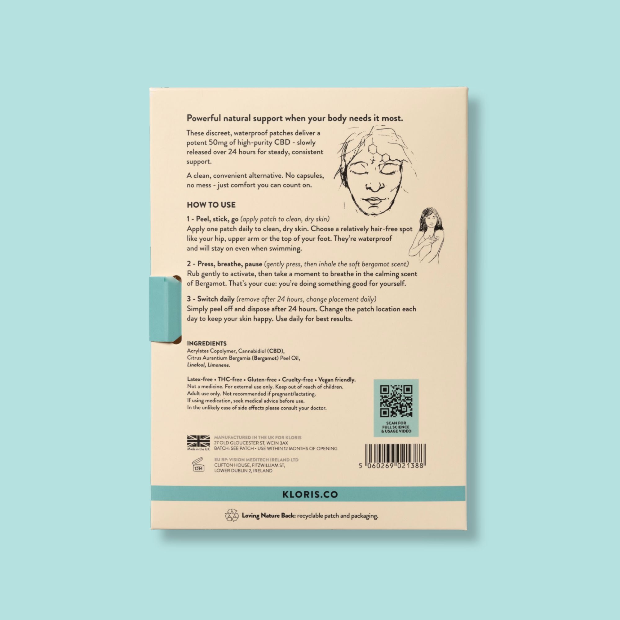 CBD Patches 50mg Συσκευασία - 12 Επιθέματα CBD